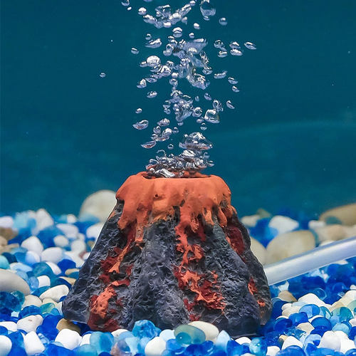 水族箱摆件装饰品气石增氧鱼缸造景火山数值工艺品懒人布景
