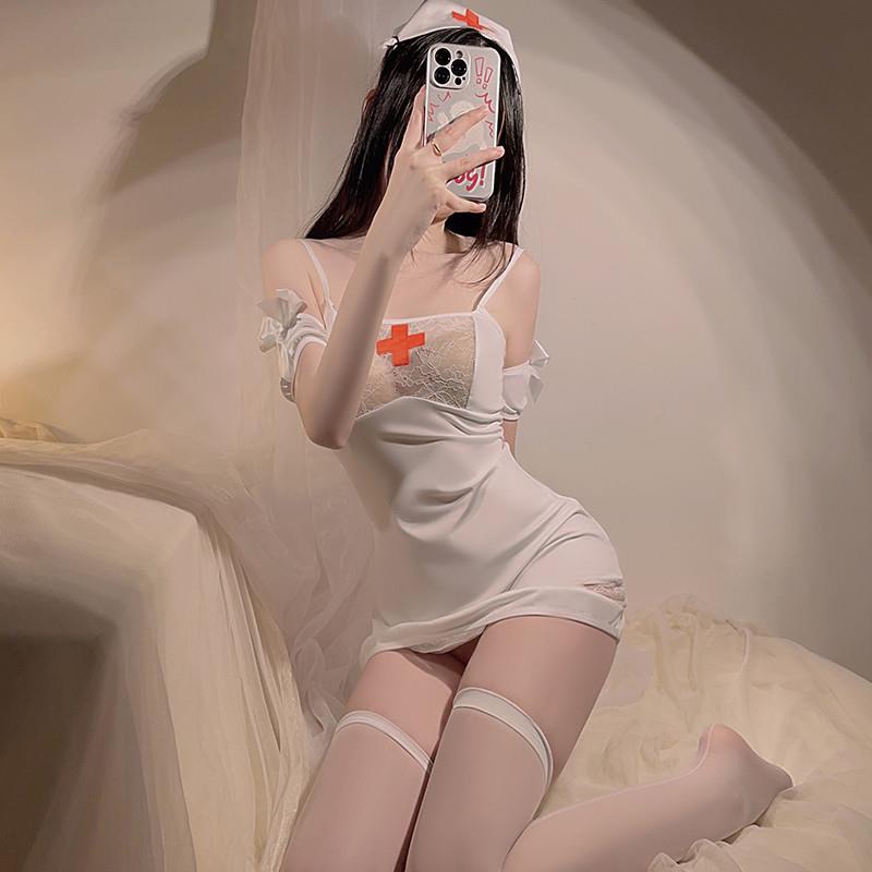 不能说的秘密想打针吗性感护士制服纯欲蕾丝吊带睡裙薄款内衣新款