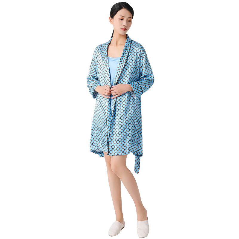 真丝家居服重磅19姆睡袍女性感吊带睡裙睡衣两件套晨袍桑蚕丝女款