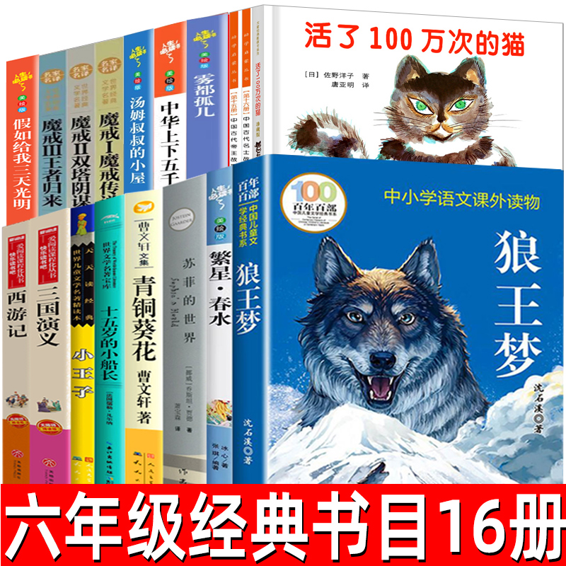 全16册六年级经典书目课外书