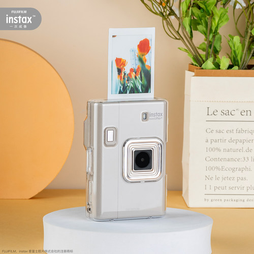 富士instax拍立得mini LiPlay+相纸手机打印evo数模一体相机透明壳