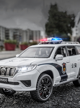 嘉业1:22丰田普拉多警车合金车模型大号仿真儿童玩具车男孩特警车