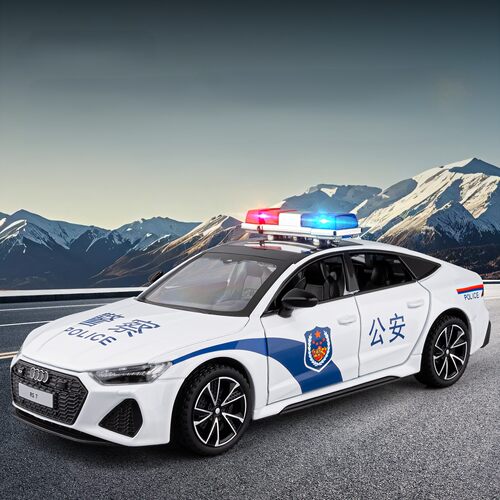 奥迪RS7警车合金车模公安玩具车