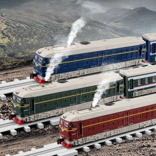 东风4B型内燃机火车模型可喷雾仿真合金电动绿皮蒸汽中国列车玩具