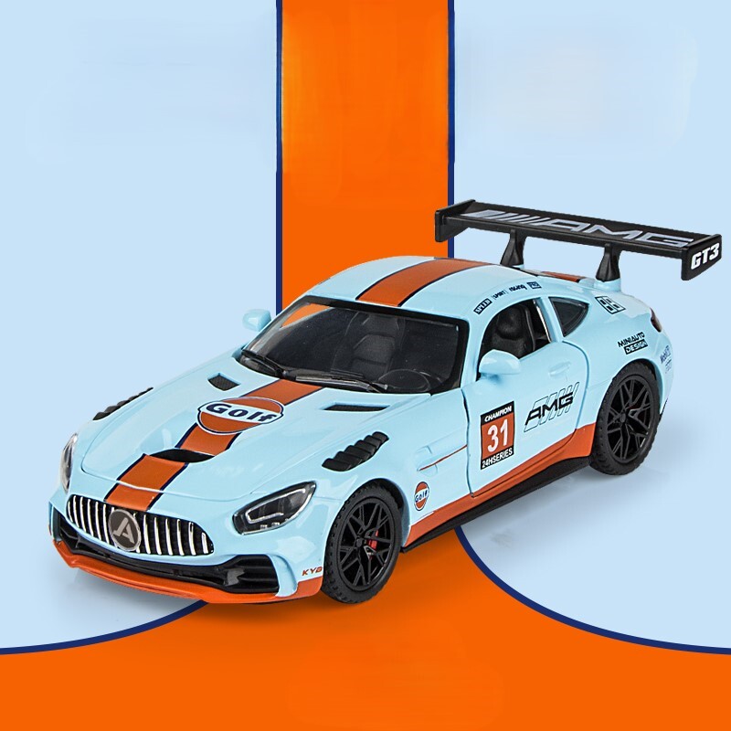 1：32奔驰AMG GTR合金车模海湾石头赛道版仿真汽车模型儿童玩具车 - 实物图