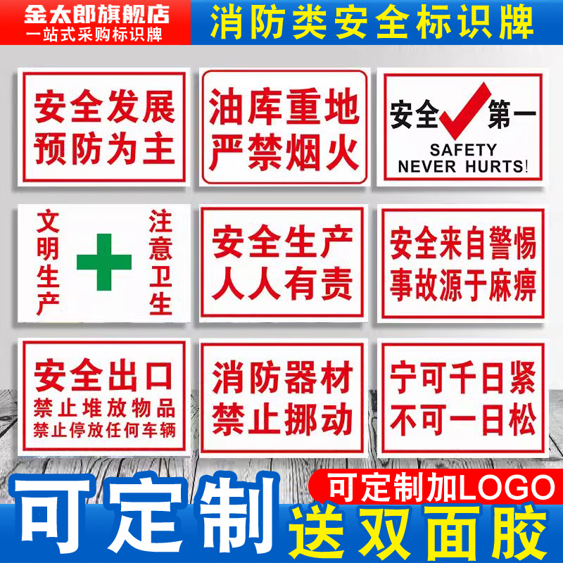 安全生产标识牌消防标志警示贴纸