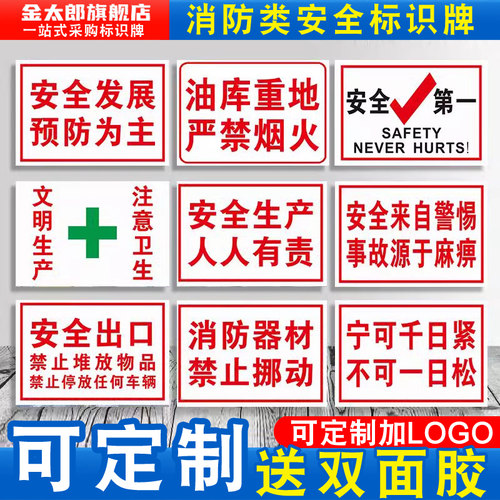 安全生产标识牌消防标志警示贴纸