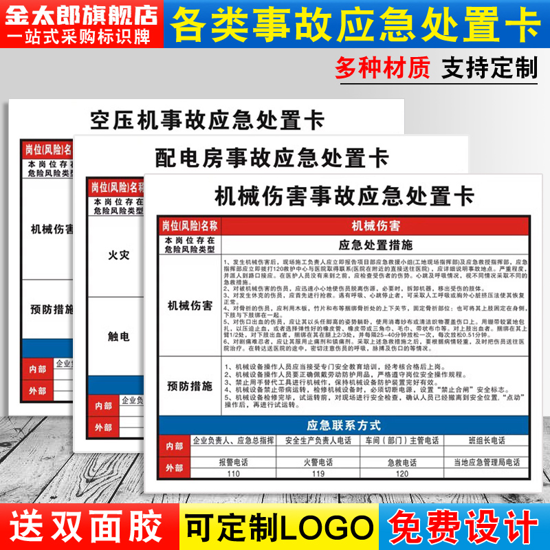 事故应急处置卡危险化学品标识牌