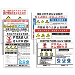 上百款国标现货有限空间告知标牌