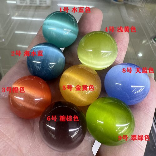 七彩色多猫眼石圆珠散珠
