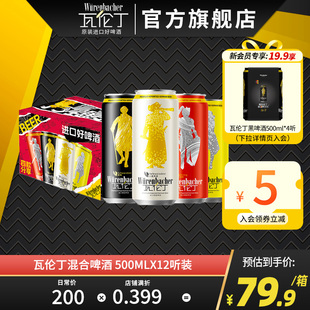 瓦伦丁啤酒500ml 小麦黑啤烈性拉格德国进口 整箱装 12听混合装