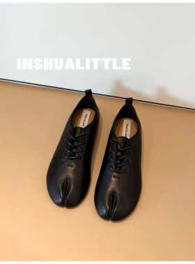 icc03/26 优雅有腔调！26s新款平底系带分趾鞋单鞋 女士1.5cm