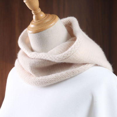 秋冬季羊绒围巾帽子围脖一体脖套巴拉克拉法帽羊毛围巾针织毛线帽