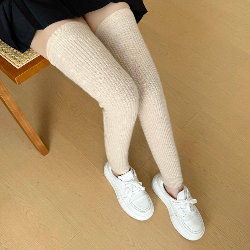 秋冬100%纯羊绒护膝护腿老寒腿保暖膝盖关节腿套防寒长筒过膝袜子
