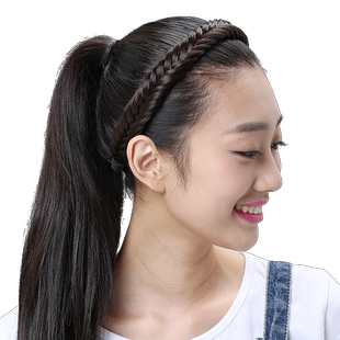 娇滴滴 假发发带 韩版森林系时尚编织头箍 粗辫子发箍女士发饰品