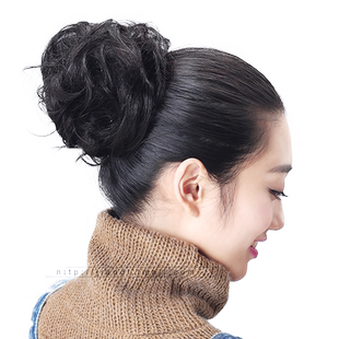 娇滴滴假发发包 女蓬松道姑头发圈花苞头卷发 皮筋时尚丸子头假发