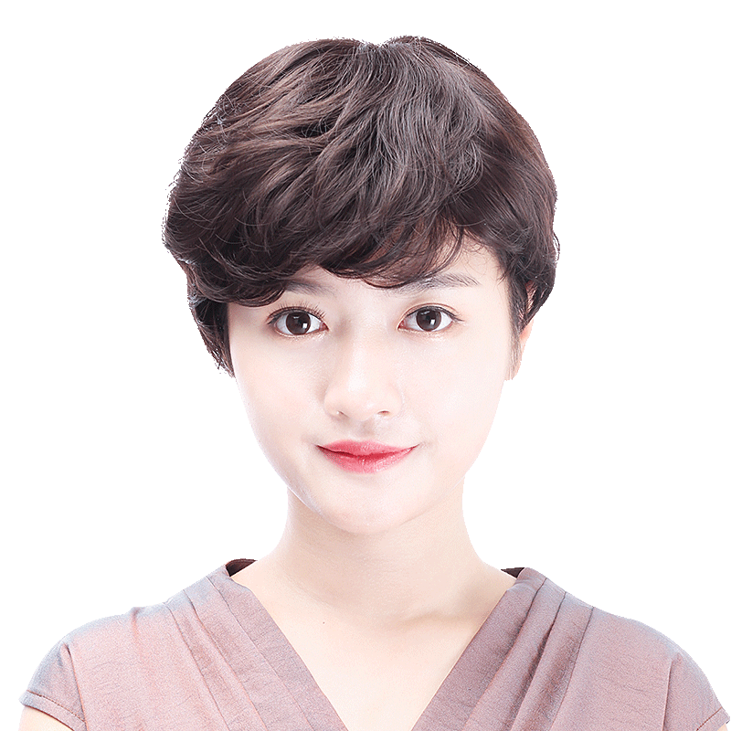 娇滴滴手织中老年短款假发套