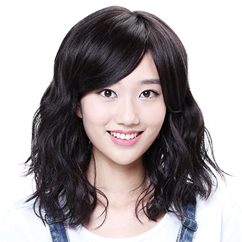 娇滴滴假发 女中长款卷发梨花头 仿真发蓬松短卷发玉米烫全假发套