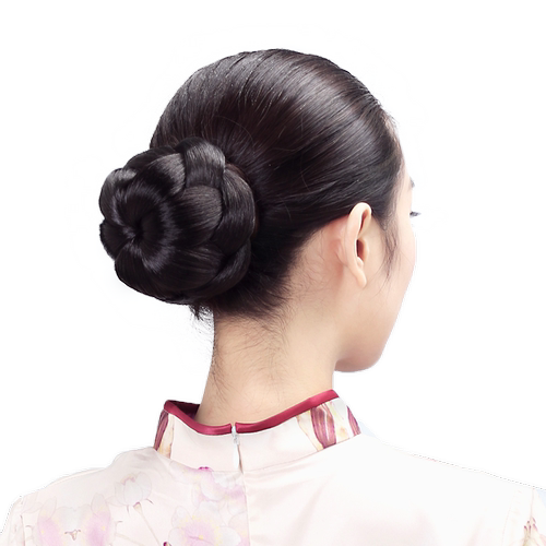 发髻盘发新娘丸子头花苞头假发
