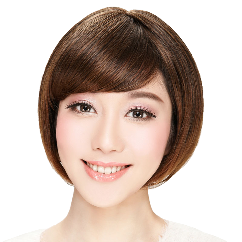 沙宣娇滴滴斜刘海短直发bobo头