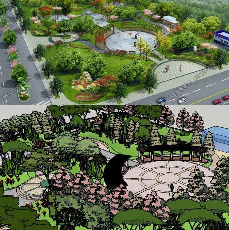 草图平面图cad绿化a739模型方案设计广场景观图纸psdsu公园小游园