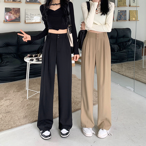 Real shooting and real price 2022 spring new suit wide leg pants women high waist loose casual suit pants women