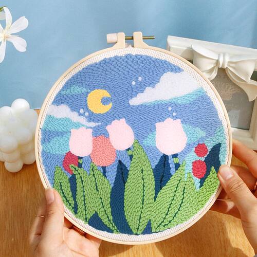 俄罗斯手工毛线绣戳绣diy材料包