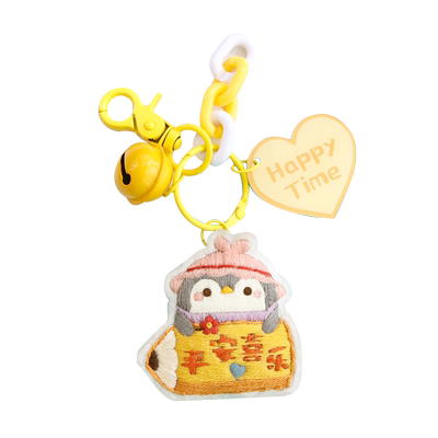 刺绣手工diy卡通情侣钥匙扣