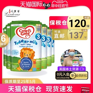 进口800gX6罐 英国牛栏3段1 2岁婴幼儿Cow&Gate配方奶粉三段原装