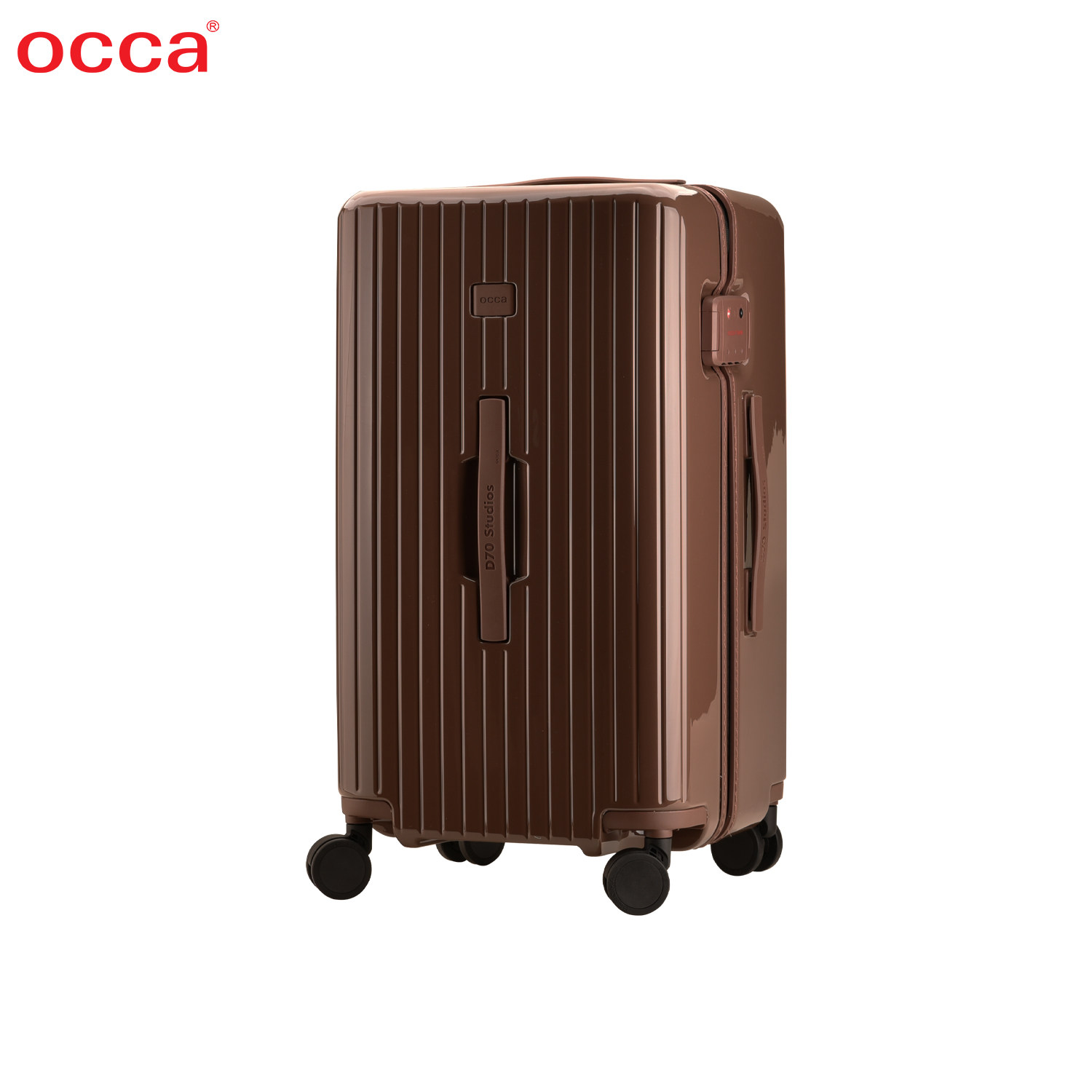 【奢华巧克力】OCCA纯PC大容量深仓行李箱女结实耐用旅行箱男静音 - 实物图