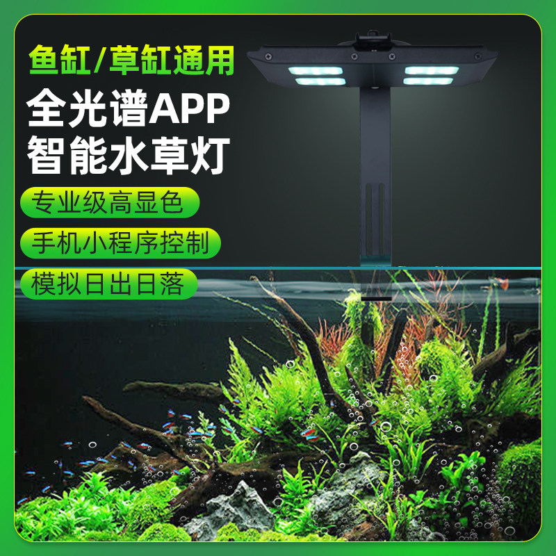 彪色原生溪流爆藻灯专业RGB兰寿金鱼水草增色增艳全光谱app定时灯