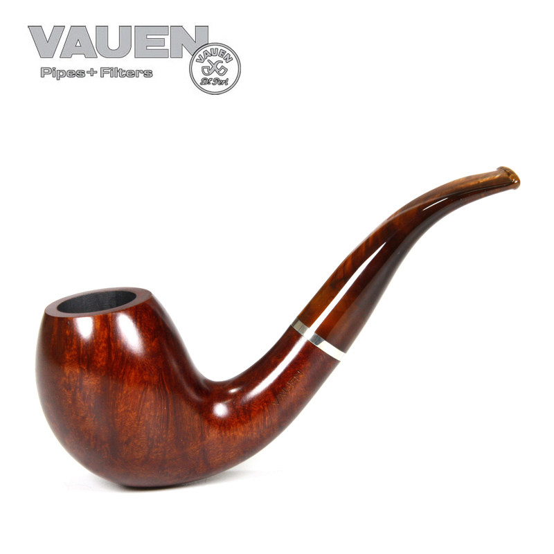 德国华云VAUEN石楠木烟斗Classic光面弯式9mm过滤口经典3973
