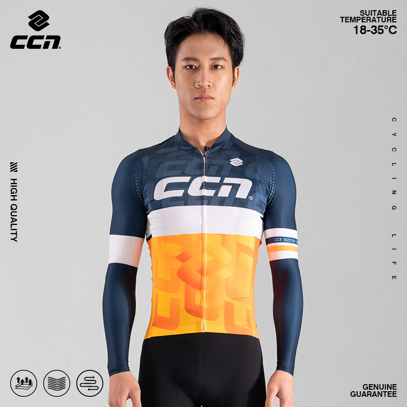 CCN春夏季长袖骑行服男式速干透气薄款公路车队版上衣自行车服装