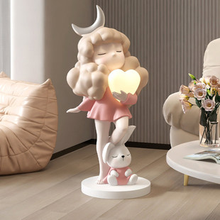 可爱女孩装饰客厅电视柜沙发旁大型落地摆件家居饰品乔迁新居礼品