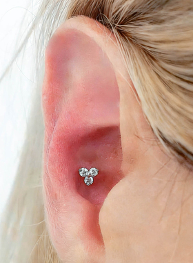 F136/G23钛合金耳钉平底睡觉免摘耳蜗钉爆闪耳骨钉粗针耳骨耳饰