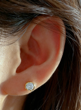 闪亮小灯泡~通体纯银养耳洞耳钉时尚百搭小巧耳钉女气质银针圆皓