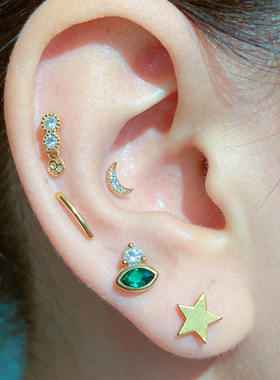 单只耳钉纯银针时尚耳饰高级感小众耳钉