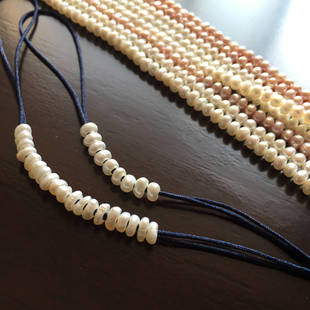 diy手作穿珠编绳材料配件小淡水珍珠3-4扁异形大孔径迷你巴洛克