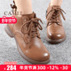 骆驼女鞋 25冬季 季 Camel 新款 头层牛皮靴子平跟妈妈休闲短靴子