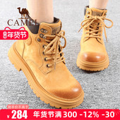 平跟系带工装 Camel 大黄女士短户外休闲马丁靴子 季 款 骆驼女鞋 冬季