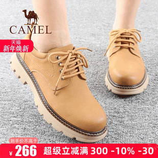 新款 25秋季 牛皮系带大头工装 鞋 子 Camel 户外休闲单鞋 骆驼男鞋
