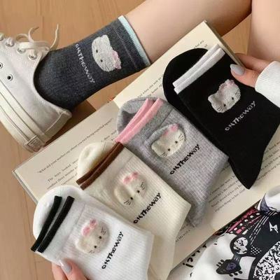 kity猫袜子女中筒袜吸汗加厚保暖