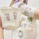 韩2025新款爆款秋冬季ins白色袜子女款秋冬款袜子可爱搞怪中筒袜