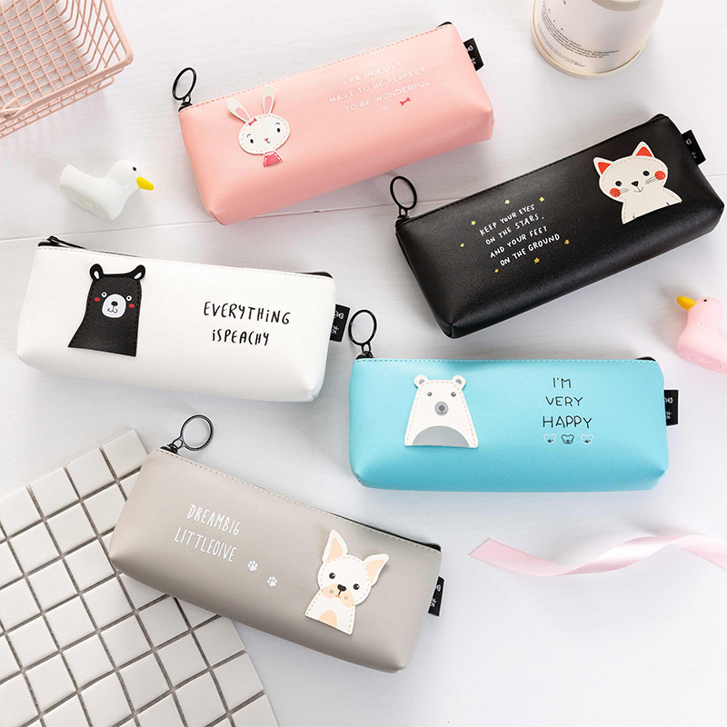 韩版笔袋女简约铅笔文具盒ins潮 少女男小学生可爱大容量复古风文艺初中日系原宿风儿童创意个性搞怪韩国网红
