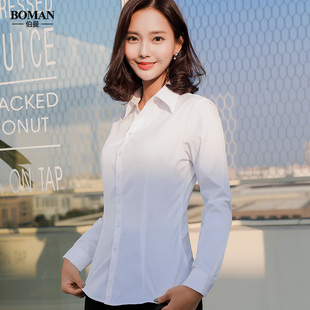 职业修身 长袖 韩版 女装 衬衣短袖 春工作服女衬衫 正装 宽松V领 2019款