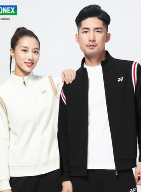 YONEX尤尼克斯羽毛球服YY长袖卫衣男女运动上衣拉链外套150093BCR