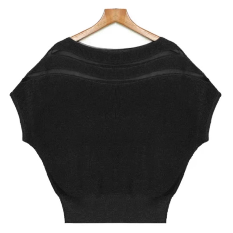 2024 HIGH-END WOMENS CLOTHING FASHION NEW SUMMER LUXURY DESIGN NICHE BAT SLEEVE ICE SILK KNITWEAR WOMEN