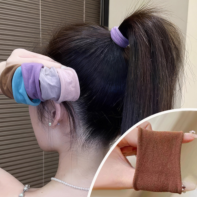 2025新款网红高弹力面膜肌发圈超宽无缝百搭高马尾头绳发饰不伤发