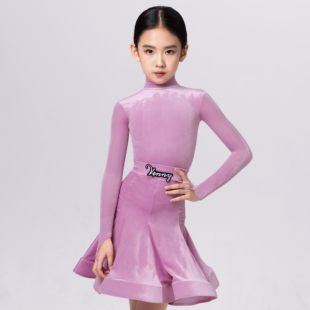 Venny薇妮拉丁舞女童比赛规定服国标考级黑池标准超薄丝绒演出服