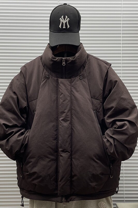 2025新标90白鸭羽绒服真两件可脱卸短款立领羽绒服男8921P375,男装羽绒服,钱塘735